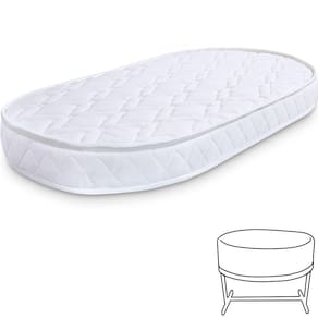Colchão para Moisés Oval de Berço Infantil Bebê Antialérgico 138x68x10cm - BF Colchões