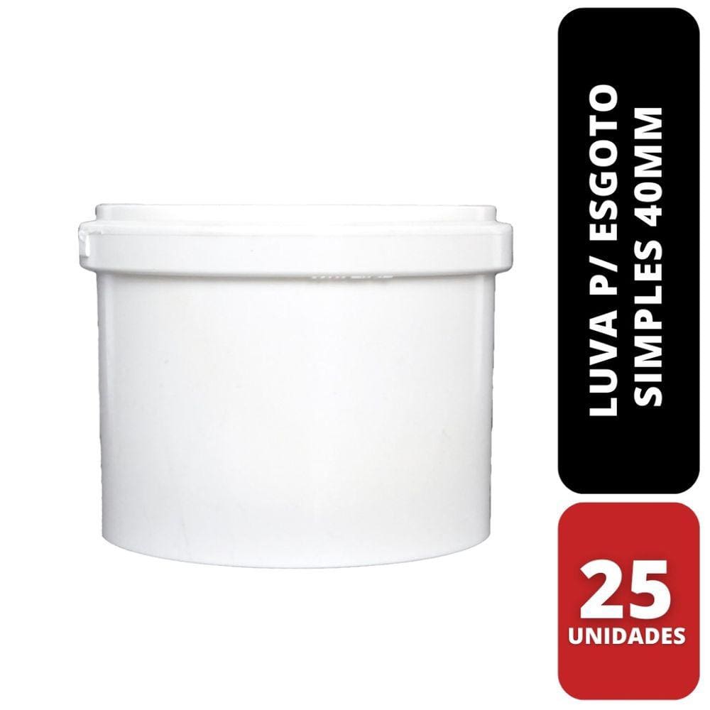 Kit C/ 25 Luva P/ Esgoto Simples 40mm Multilit
