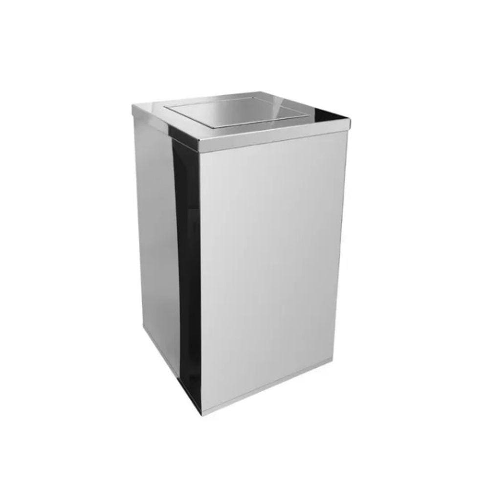 Lixeira Quadra Inox 50 Litros Basculante