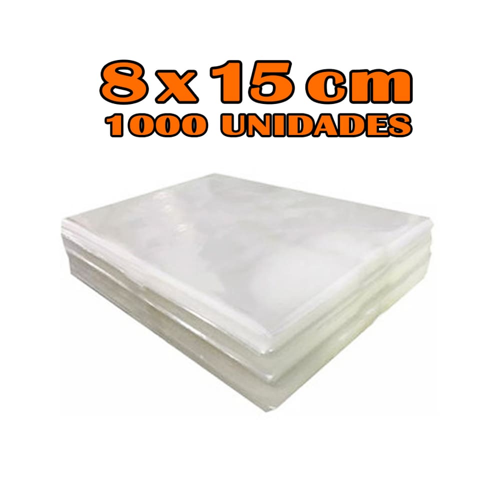 Saco Plástico Transparente Cristal 8x15 1000 Unidades PP