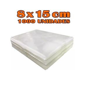 Saco Plástico Transparente Cristal 8x15 1000 Unidades PP