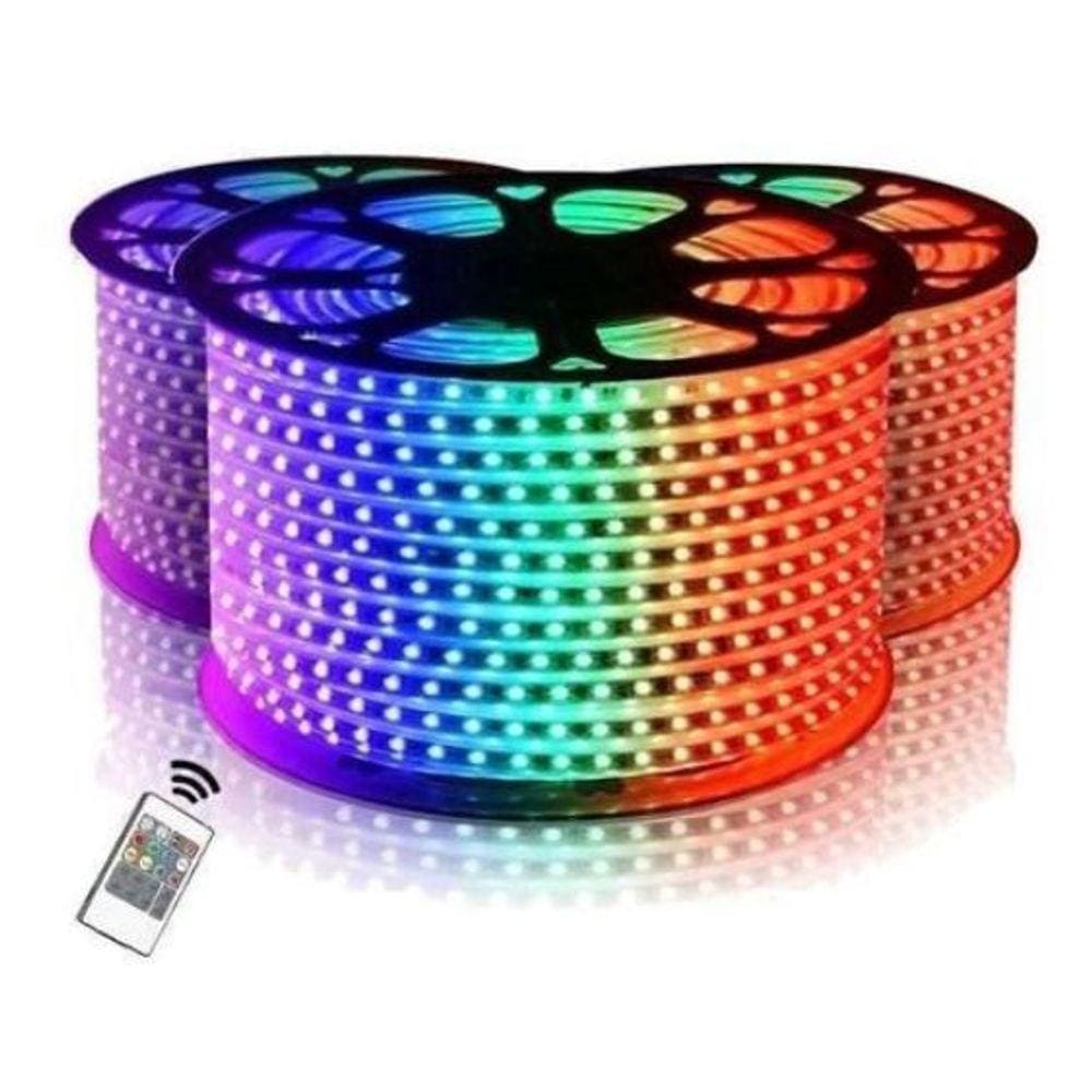 Fita Led 5050 Rgb 15 Metros Ip65 Com 1controle + Fonte110v