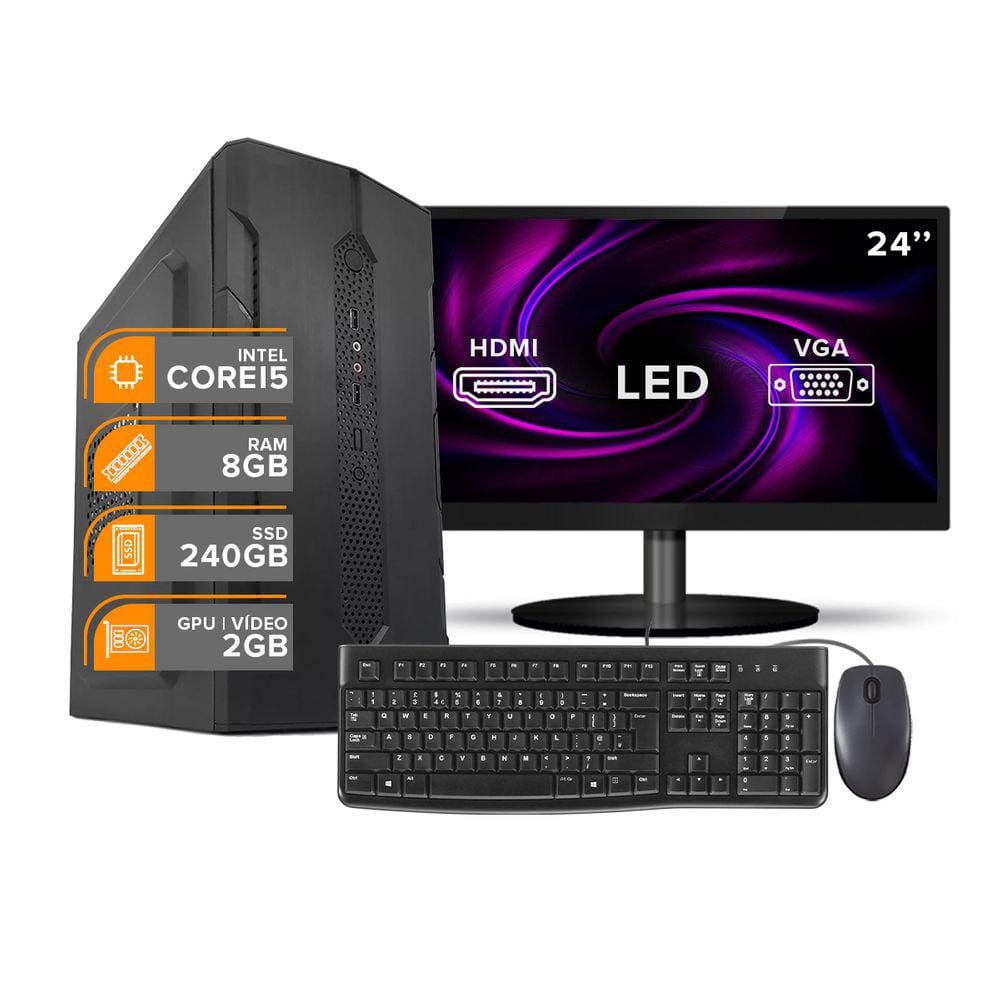 Computador Completo i7 6Ger 8Gb SSD240Gb Monit24 Video 2Gb