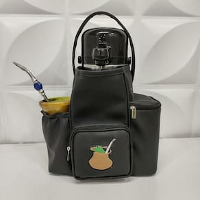 Mateira Personalizada Cor Preta para Levar Chimarrão - Coutre Bolsas