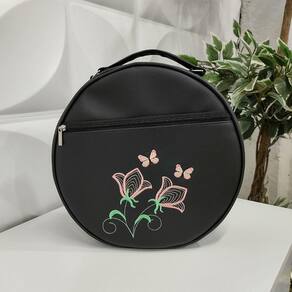 Porta Pratos Personalizado Flores Preto- Coutre Bolsas