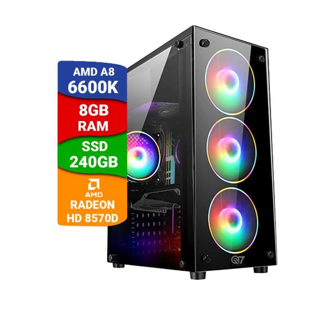 Pc Gamer Amd A8 6600k 16Gb Radeon Hd8570 Ssd 480Gb Monitor24