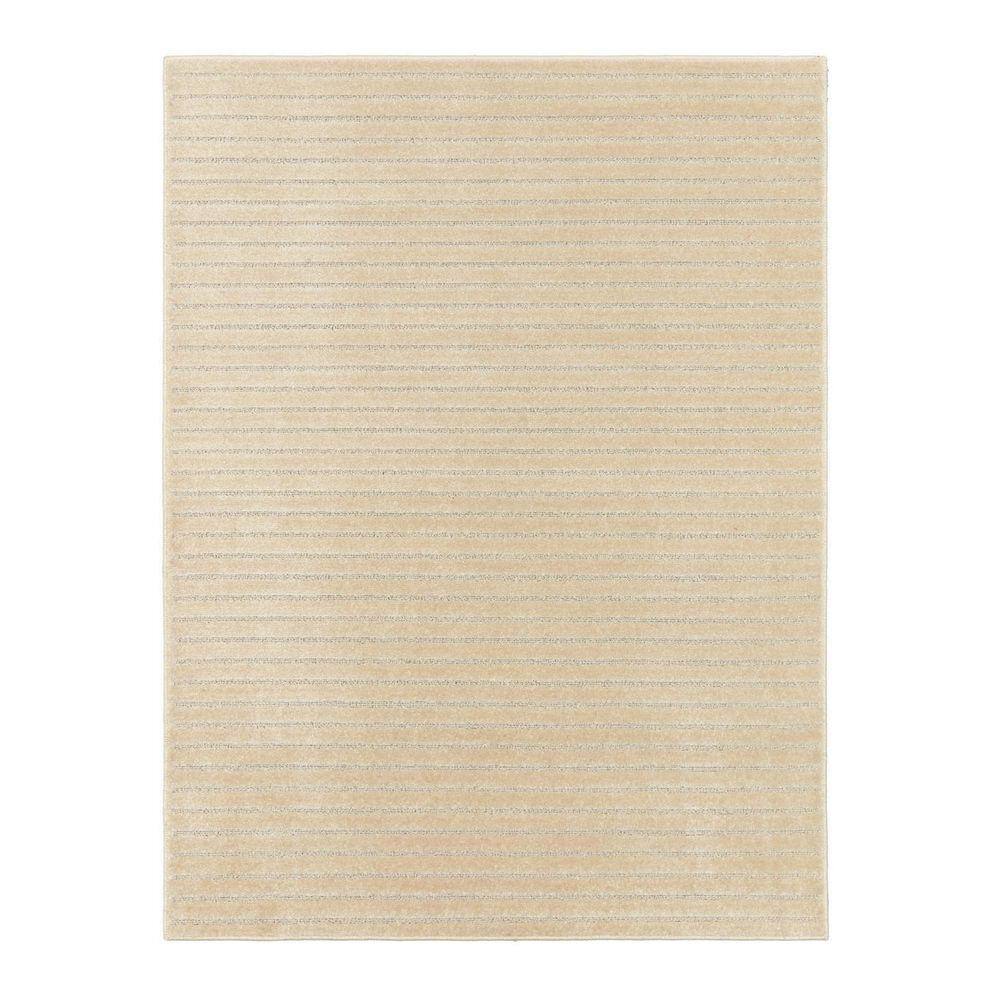 Tapete Realce Listrado 3D Alto Relevo 150X200 Creme Marfim