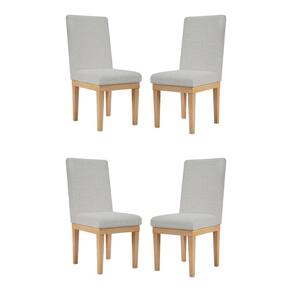 Kit 4 Cadeiras Estofadas Reforçadas Mesa De Jantar Linho