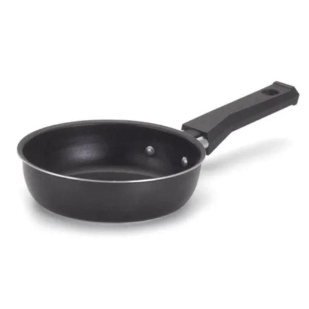 Frigideira Antiaderente De Ovo Preta Alumínio Nacional 14cm (Uso diário)