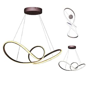 Lustre Pendente Aneis Infinito Arco 3 em 1 Led 49W Luminaria Ambiente Sala de Estar Quarto Cozinha Recepçao Residencial Comercial Decoraçao Luxo