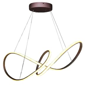Lustre Luminaria 3 em 1 Arco Infinito Aneis Pendente Led 49W Luxo Ambiente Sala Quarto Cozinha Casa Recepçao Comercial Residencial Decoraçao