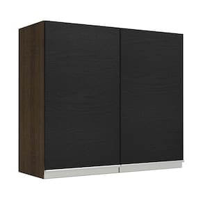 Armário Aéreo 70 cm 2 Portas Rustic/Preto Glamy Madesa