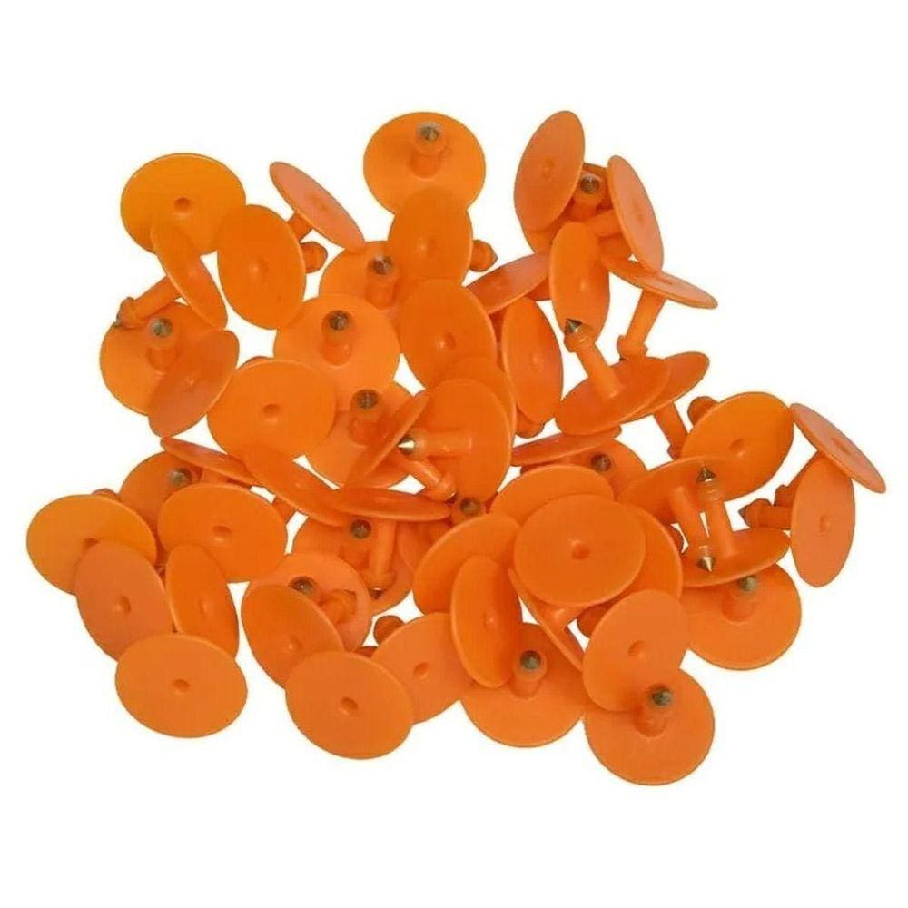 Kit 100 Brinco Bovino Para Gado Numerado 101 A 200 Laranja
