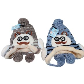 Touca Infantil Lã Forrada com Pelúcia + Pompom e Protetor de Ouvido: Modelo Bichinho 3D
