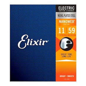 Encordoamento Guitarra 7 Cordas .011 Elixir Nanoweb Medium
