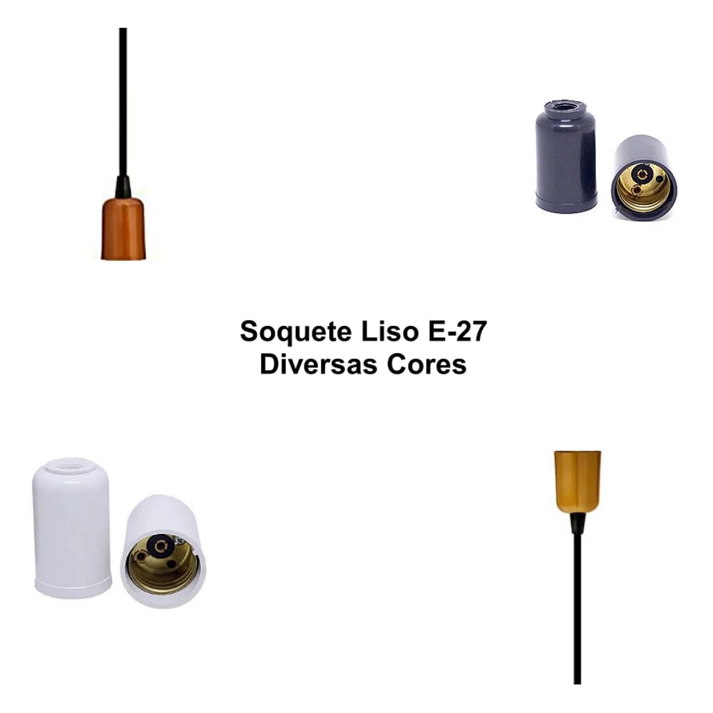Soquete Liso E-27 Dourado