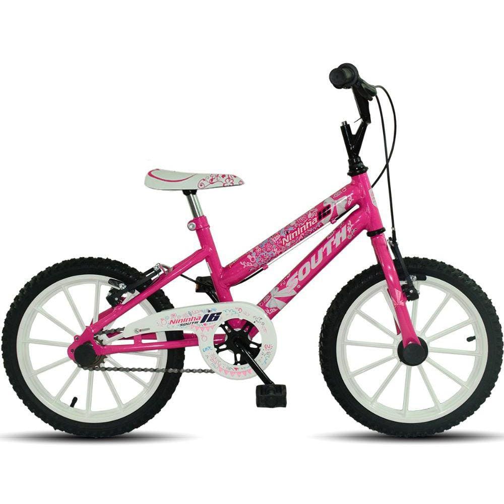 Bicicleta infantil Aro 16 South Nininha Meninas - Rosa