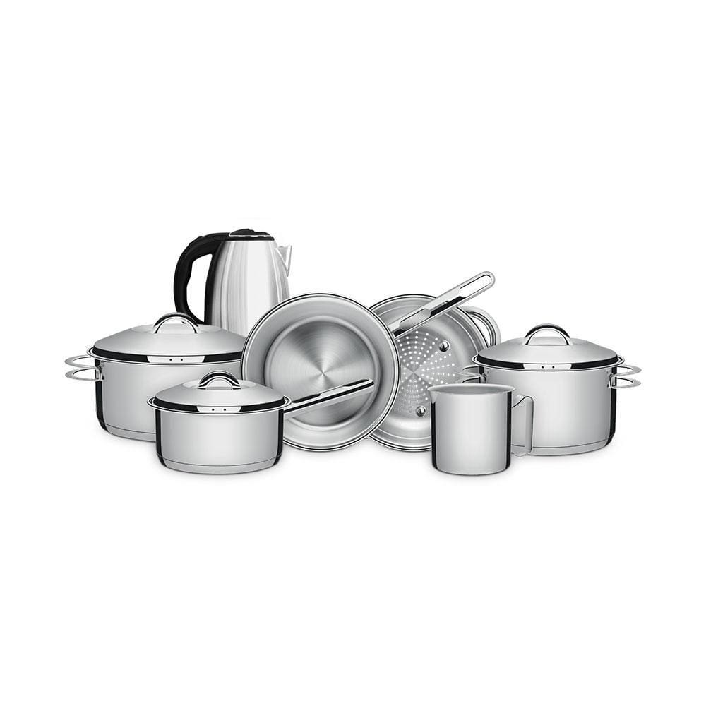 Conjunto De Panelas Solar Inox 6 Peças E Chaleira Elétrica ECH01 1,8L 220v - Eos