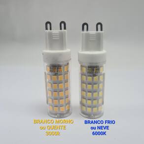 Kit 10 Lampada LED Halopim G9 9W Branco Frio e Amarelo Quente Inmetro Lustre Arandela