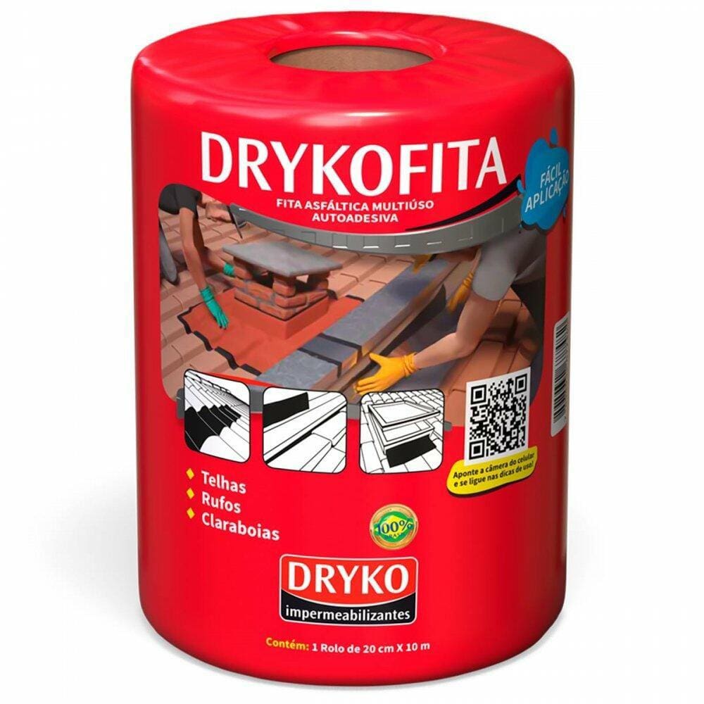 Drykofita Asfáltica Multiuso Autoadesiva Alumínio 20Cm X 10M Dryko - Fita20