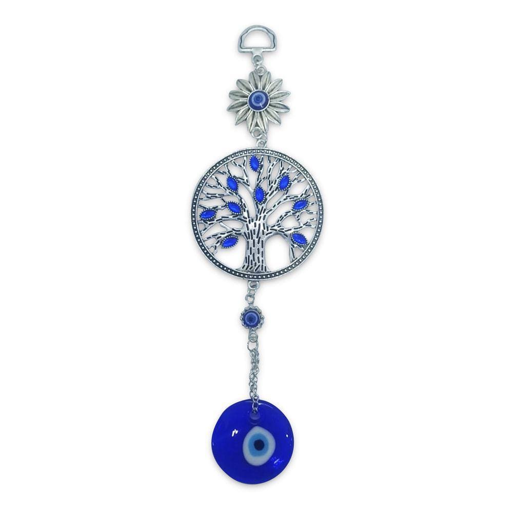 Móbile Árvore da Vida e Olho Grego Proteção da Família 25 cm