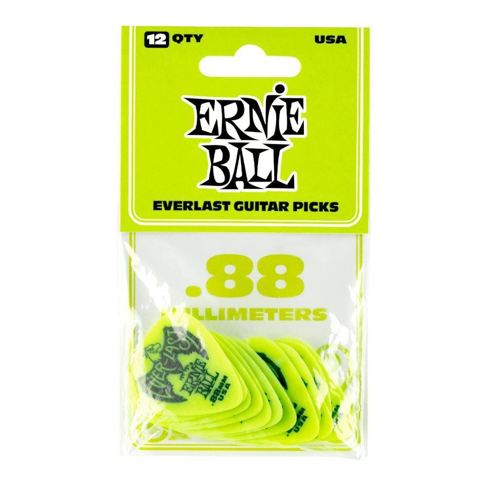 Palheta Everlast 0.88mm Verde PCT C/12 P9191 - Ernie Ball