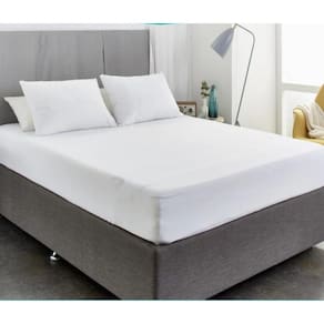 Lençol Elástico Cama Casal 40Cm Tecido Branco 260 Fios