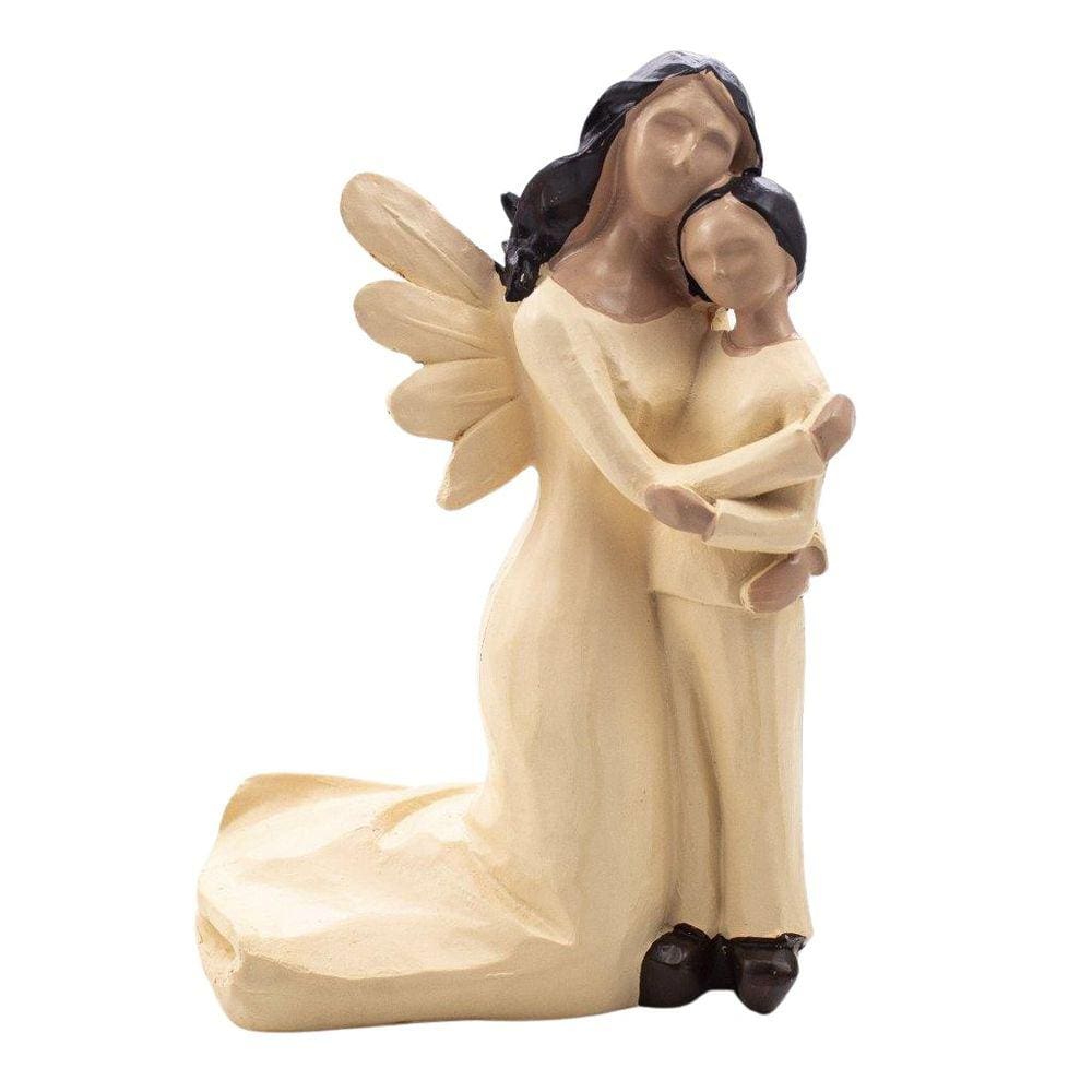 Imagem Anjo Da Guarda Ajoelhado Menino Importada Resina 15