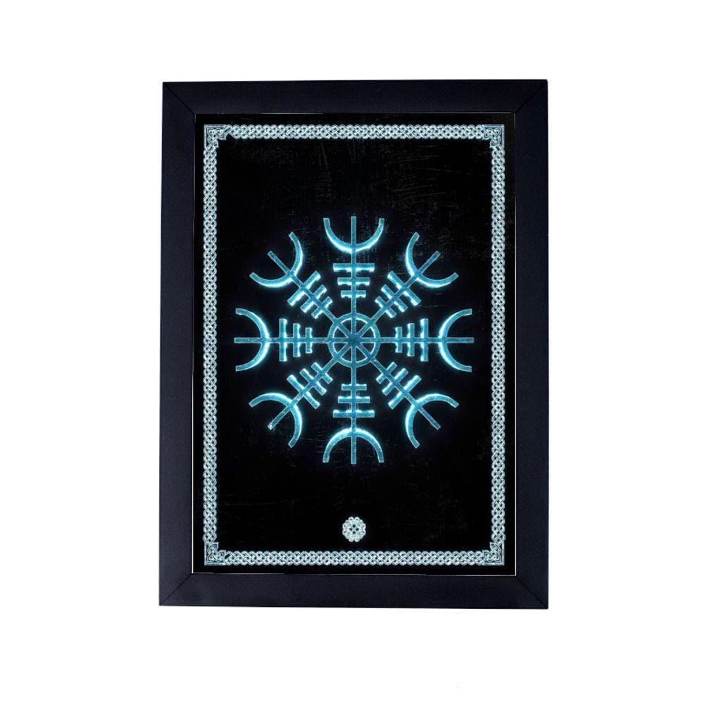 Quadro poster c moldura runa viking proteção sorte P8392