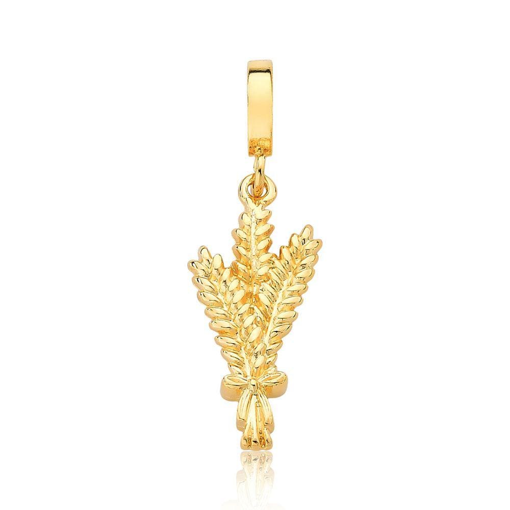 Charm Feixe de Trigo Revestido em Ouro
