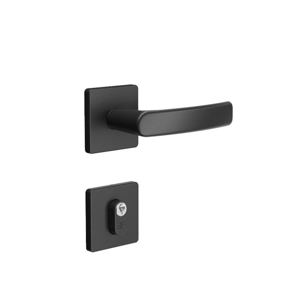 Fechadura Externa 740 Roseta Quadrada - Preto Fosco