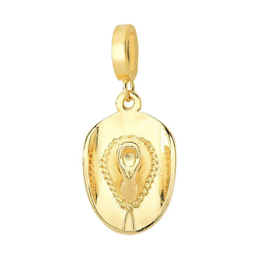 Charm Chapéu Revestido em Ouro