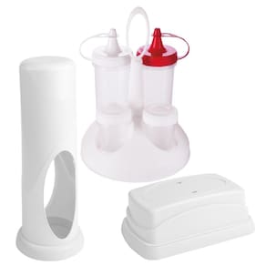 Kit galheteiro bisnagas sal e palito + porta guardanapo + porta canudos Plasutil