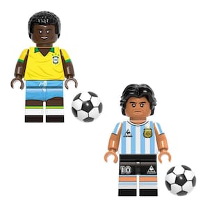 Kit Boneco Jogador De Futebol Pelé E Maradona Seleçao Copa Do Mundo Fifa