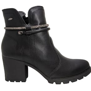 Bota Feminina Tira com Strass Cano Baixo Salto Bloco Médio Dakota G5676