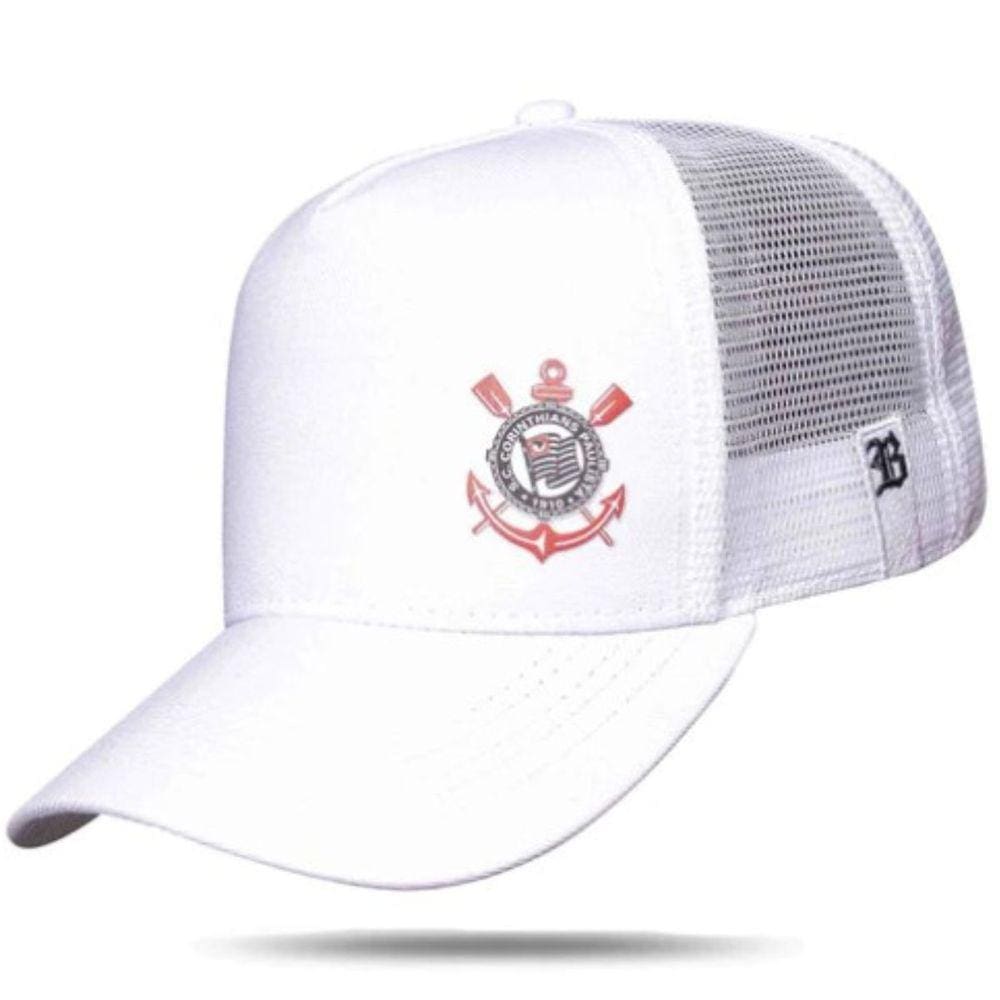 Boné Personalizado Escudo Trucker Corinthians Licenciado Blck Bones C2023