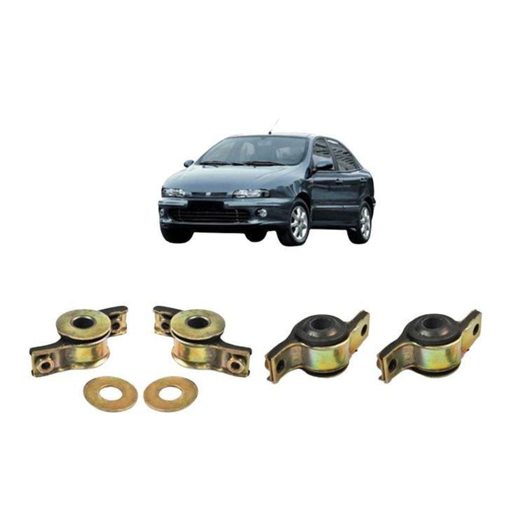 Kit 4 Bucha Coxim Bandeja Dianteira Fiat Brava 1999 2000 01