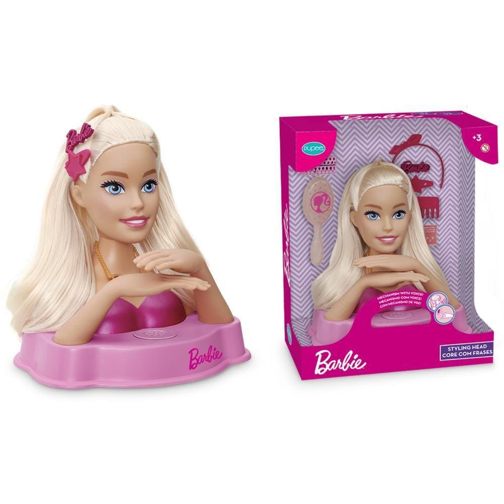 Barbie Styling Head Core Acessórios Penteados Fala 12 Frases