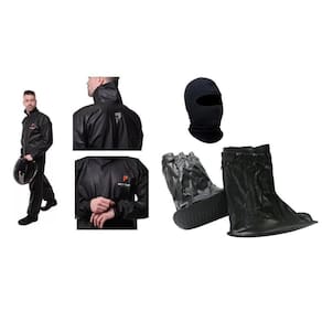 Capa De Chuva Pioneira Pvc + Polainas + Balaclava Tamanho G
