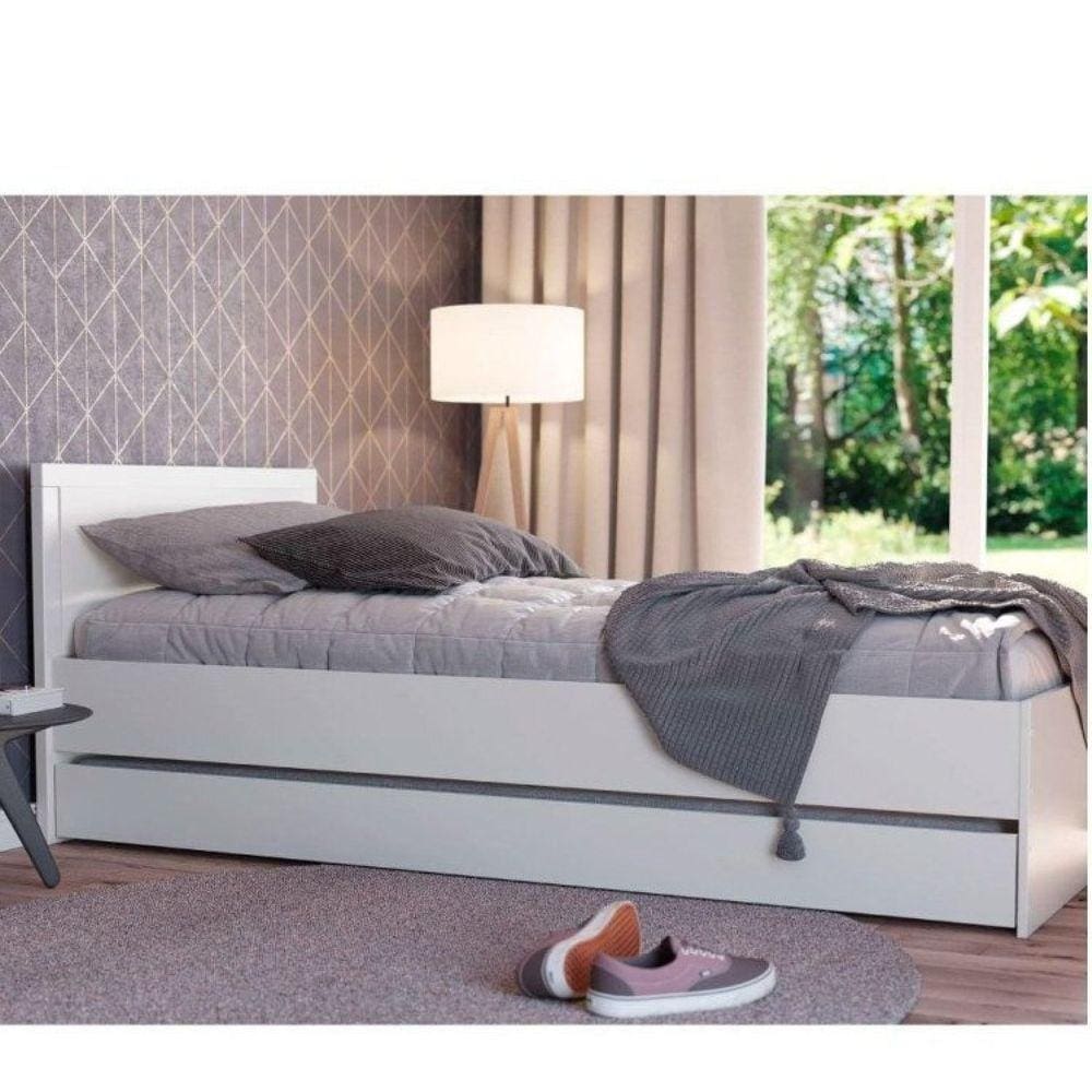 Bicama Infantil com Cabeceira Wood Tivoli Divicar Móveis Branco