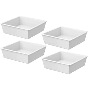 4 Travessas Pequenas 230ml Tigelas Retangulares Brancas para Servir Coza Plástico