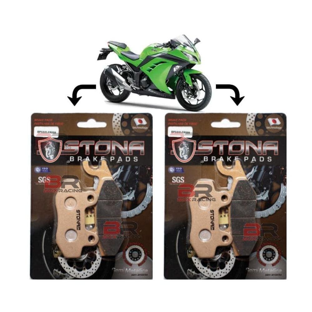 Kit Pastilha Freio Stona D/T ninja 250r 2009 2010 2011 2012