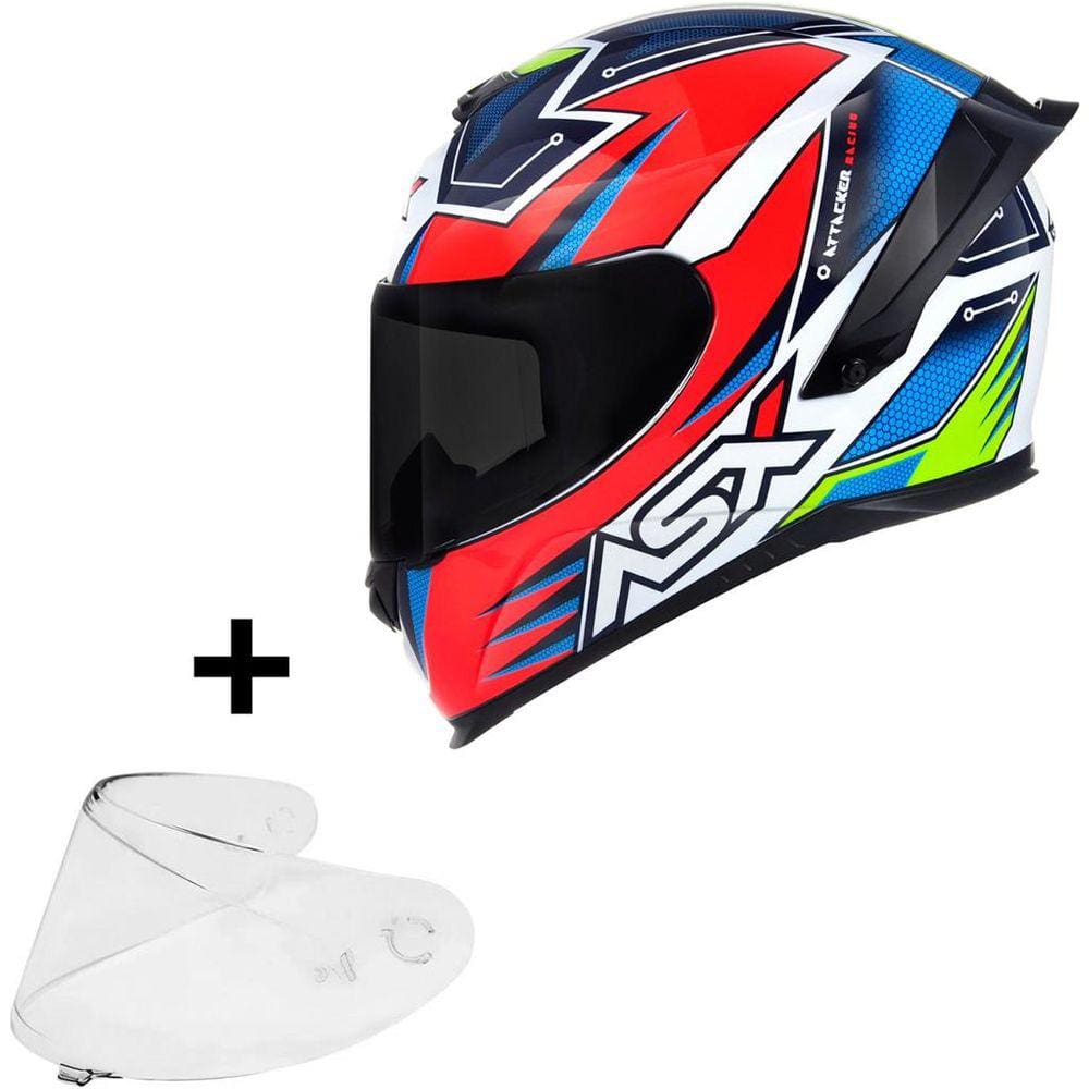 Capacete Asx Eagle Racing Spoiler Esportivo Attacker Viseira