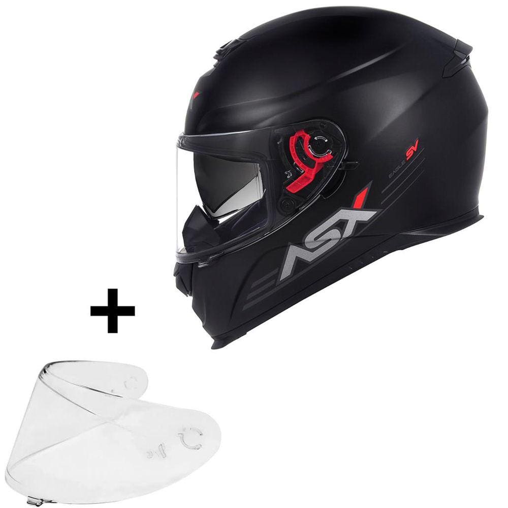 Capacete Masculino Feminino Asx Eagle Sv Preto Fosco Viseira