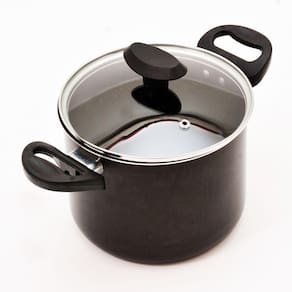 Caldeirão Teflon Duas Alças Tampa De Vidro 16 Cm