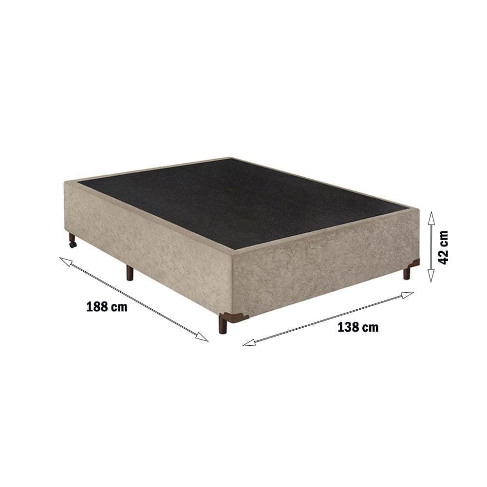 Box Baú Casal Suede Bege  138X188