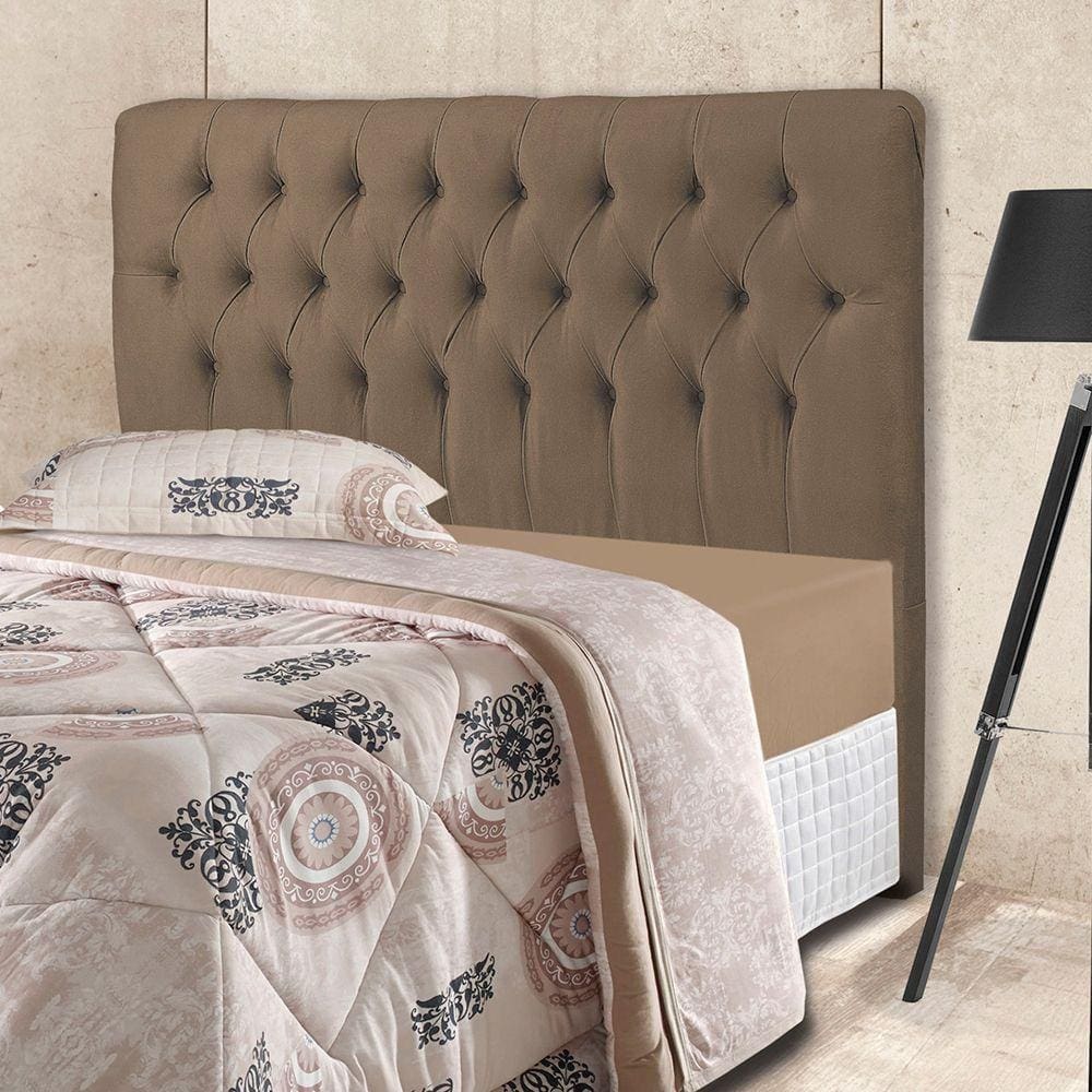 Cabeceira Box Iasmin 1,40 Sued Animale Marrom Medio Grupo 1- 1/06