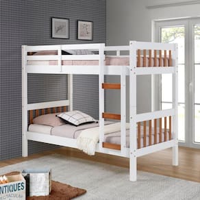 Beliche Teen Plus Em Madeira Maciça Mv Outlet Branco E Mel