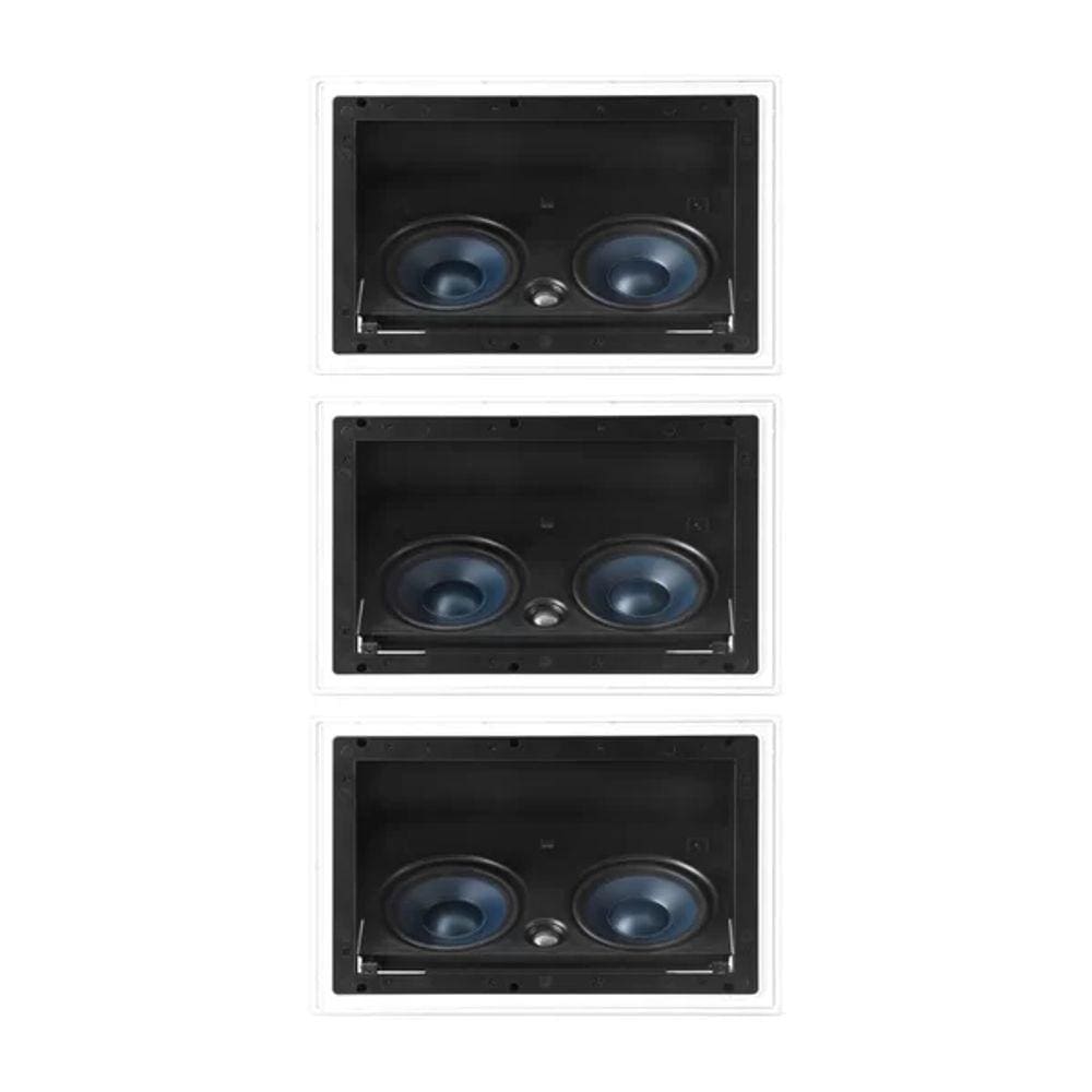Kit Com 3 Caixas De Som De Embutir Retangular 100W Rms Aat Lcr-A100