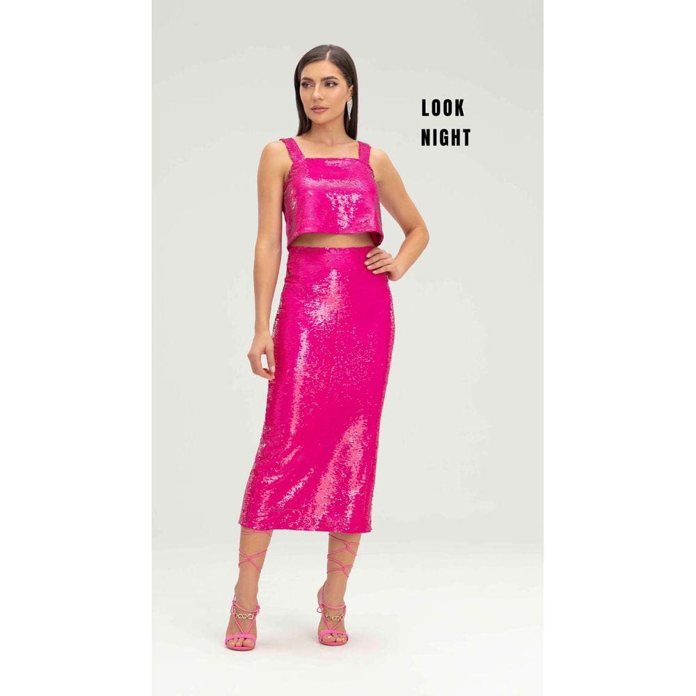 Saia Midi De Paete Vinil Feminina Displicent